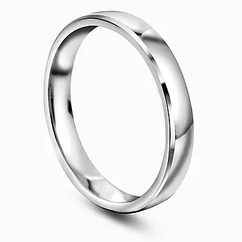 Giftering i 375 hvitt gull | 3 mm bredde