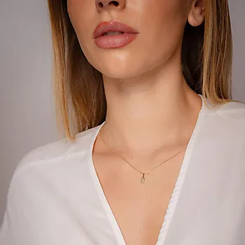 Bilde nummer 2 av Anheng i 585 gult gull med blad