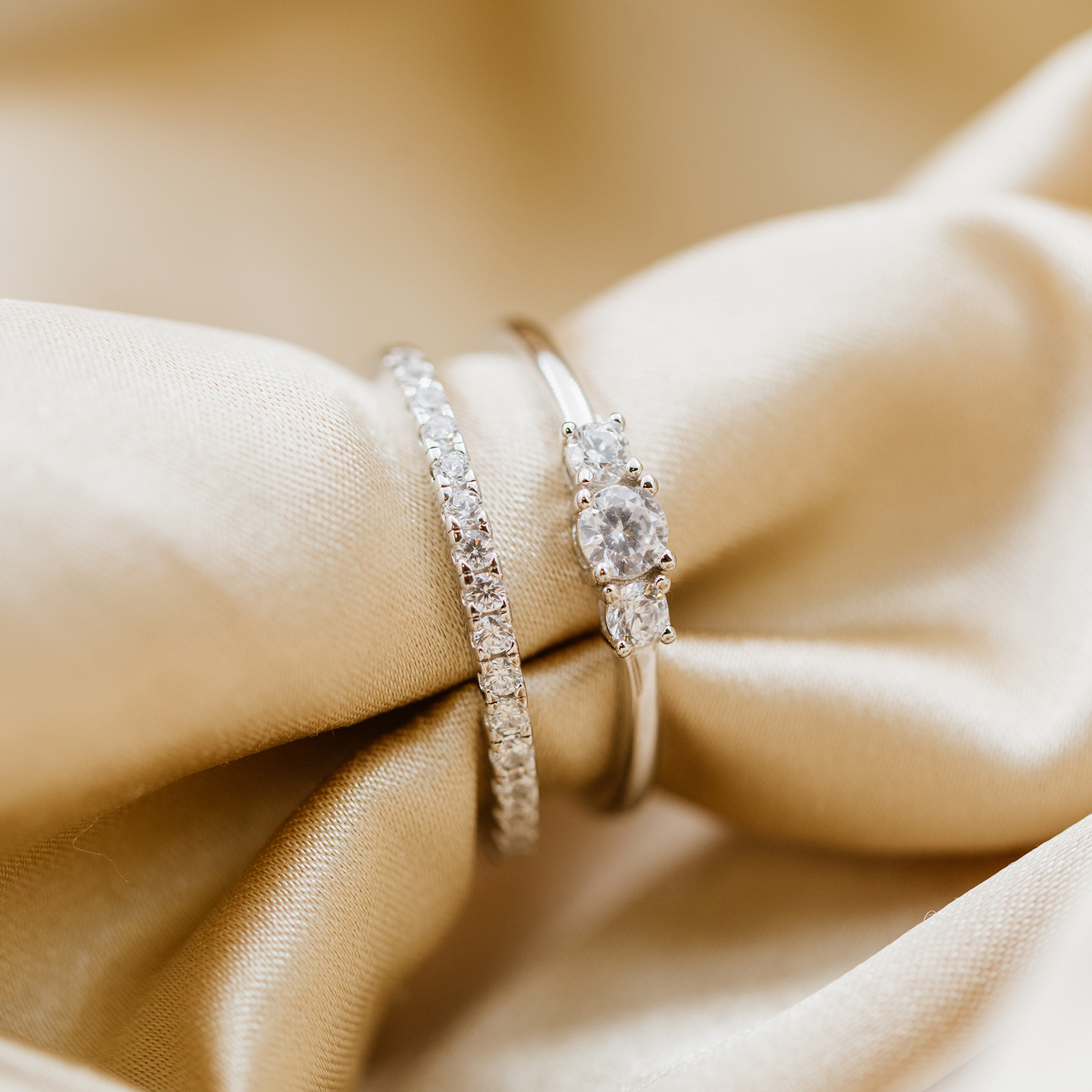 Bilde nummer 3 av Pan Jewelry, 2-i-1 ring i 925 rhodinert sølv med zirkonia