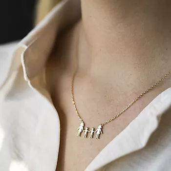 Bilde nummer 4 av Pan Jewelry, Familiesmykke med mødre og to sønner i forgylt sølv