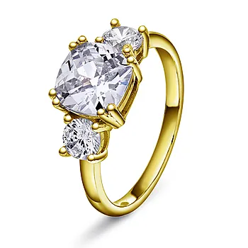 Pan Jewelry, Ring i forgylt 925 sølv med zirkonia