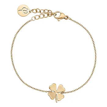 Lucky armbånd i forgylt stål med firkløver
