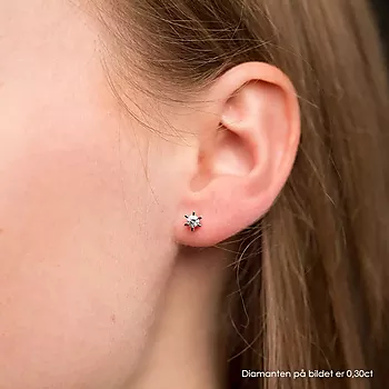 Bilde nummer 2 av Pan Jewelry, Isabella enstensøredobber i 585 hvitt gull 0,20 ct