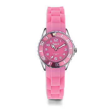 Barneklokke med rosa silikonrem