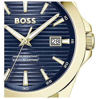 Bilde nummer 3 av Hugo Boss, Herreklokke med gullfarget stållenke