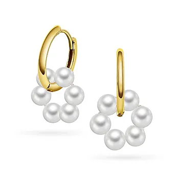 Harmoni øreringer i 925 forgylt sølv med ferskvannsperler