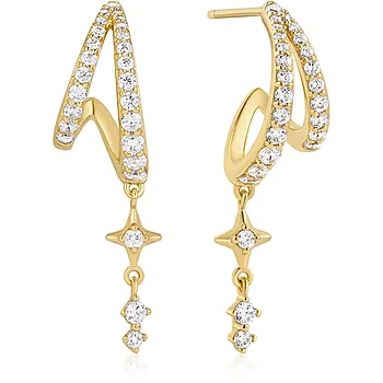 Øredobber i 925 forgylt sølv med zirkonia