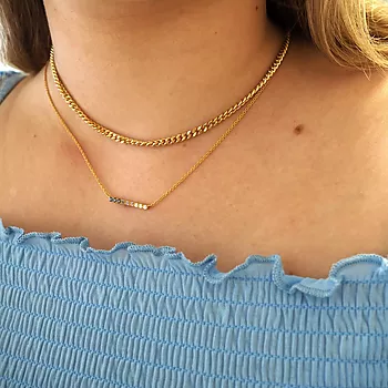 Bilde nummer 3 av Janne Formoe by Pan Jewelry, Smykke i forgylt sølv med blå og hvite zirkonia