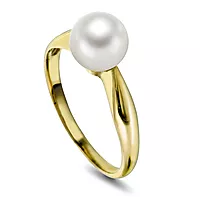 Pan Jewelry, Ring i 585 gult gull med kultivert ferskvannsperle