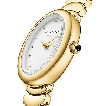 Bilde nummer 3 av Ovale dameklokke i gullfarget stål