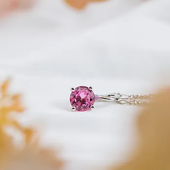 Bilde nummer 3 av Pan Jewelry Drops, Anheng i 585 hvitt gull med syntetisk Spinell