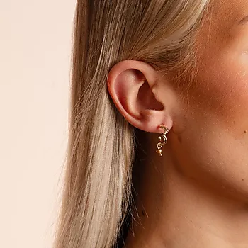 Bilde nummer 2 av Cat øreringer i forgylt messing med glassperle