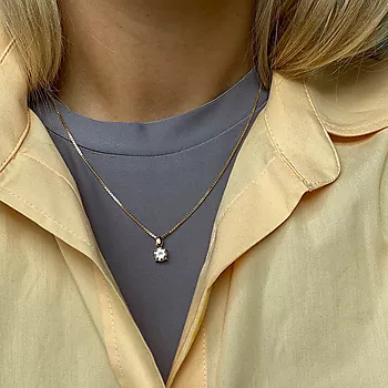 Bilde nummer 3 av Pan Jewelry, Anheng i 585 gult gull med grønn ametyst sten