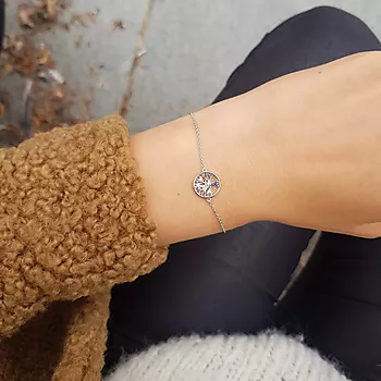 Bilde nummer 3 av Pan Jewelry, Armbånd i 925 sølv med zirkonia og livets tre