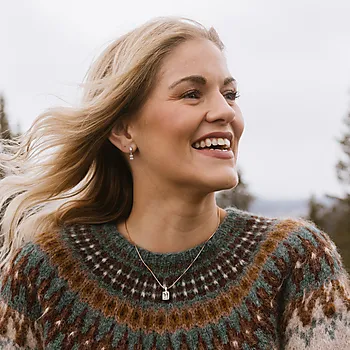 Bilde nummer 3 av Jacqueline diamantanheng i 375 roségull 0,20 ct med morganitt