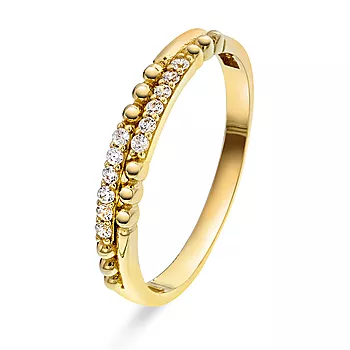 Pan Jewelry, Ring i 585 gult gull med zirkonia