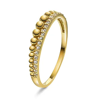 Pan Jewelry, Ring i 585 gult gull med zirkonia