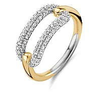 Ti Sento, Oval ring i forgylt 925 sølv med zirkonia
