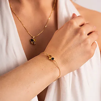 Bilde nummer 3 av Pan Jewelry, Armbånd i forgylt 925 sølv med gylne zirkonia