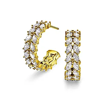 Crown øredobber i 925 forgylt sølv