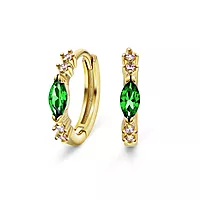 Pan Jewelry, Øreringer i forgylt 925 sølv med grønn zirkonia