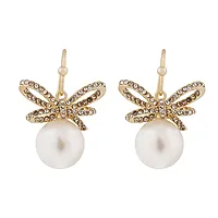 Ribbon øredobber i forgylt messing med sløyfe