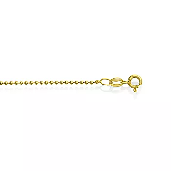Pan Jewelry, Kulekjede i forgylt 925 sølv 1,5 mm, 42-80 cm
