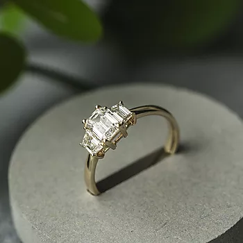 Bilde nummer 4 av Gems by Gulldia, Ring i 585 gult gull med LAB diamanter 1,17 ct TWSI