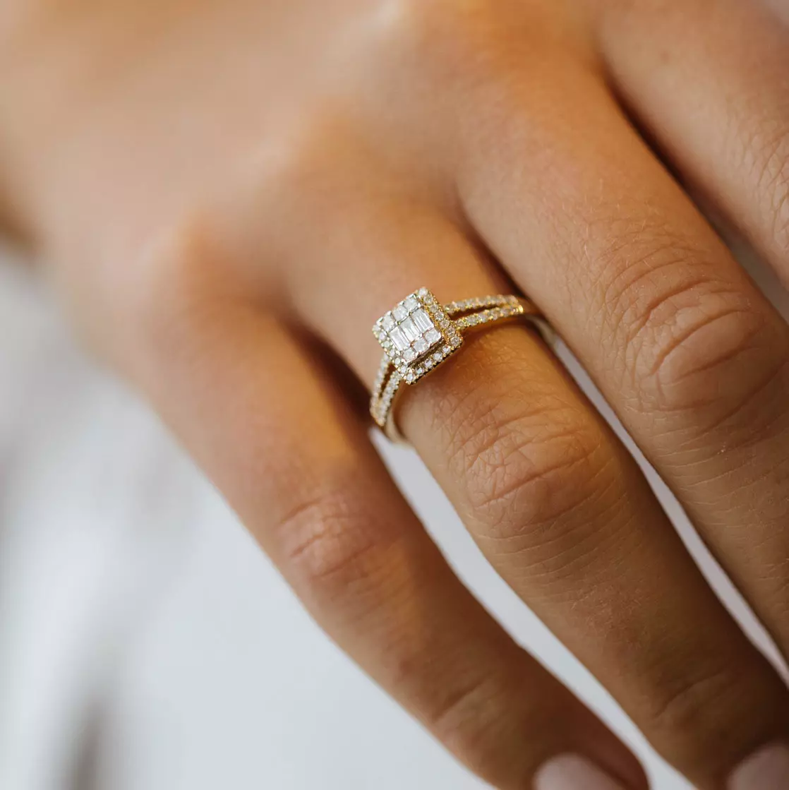 Bilde nummer 2 av Grace diamantring i 585 gult gull 0,50ct