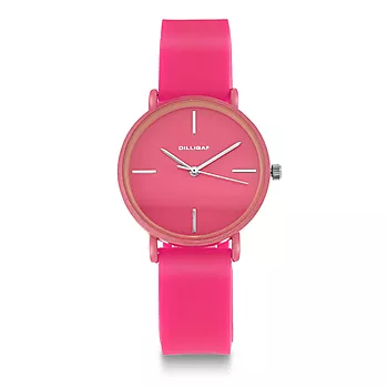 Dilligaf, klokke med rosa silikonrem