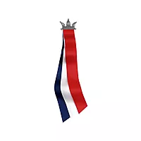 Sylvsmidja, 17.Mai sløyfe til barn i 830 oksidert sølv med krone