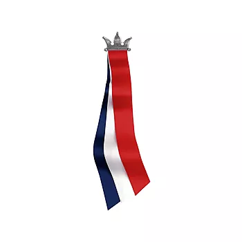 Sylvsmidja, 17.Mai sløyfe til barn i 830 oksidert sølv med krone