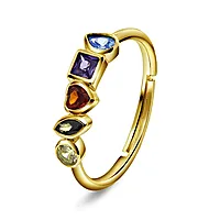 Pan Jewelry, Ring i forgylt 925 sølv med zirkonia