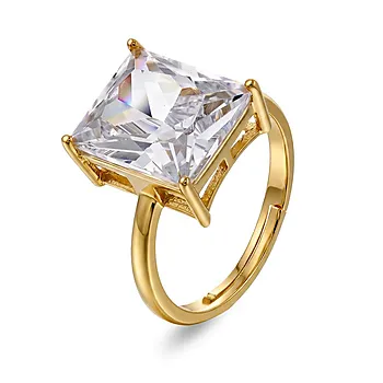 Spotlight ring i 925 forgylt sølv