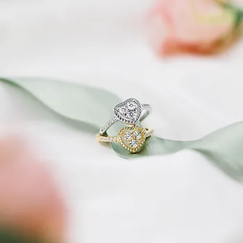 Bilde nummer 4 av Pan Jewelry, Ring med hjerte i forgylt 925 sølv med zirkonia