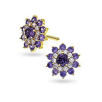 Pan Jewelry, Øredobber i forgylt 925 sølv med zirkonia