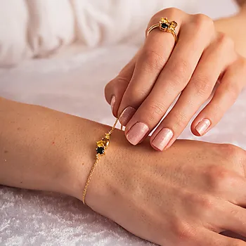 Bilde nummer 2 av Pan Jewelry, Armbånd i forgylt 925 sølv med gylne zirkonia