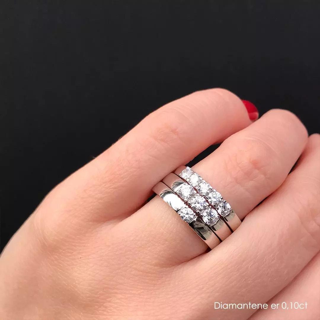 Bilde nummer 2 av Pan Jewelry, Angelica alliansering i 585 hvitt gull med diamanter 0,25 ct WSI