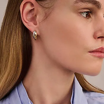 Bilde nummer 2 av Øredobber i 925 forgylt sølv med zirkonia