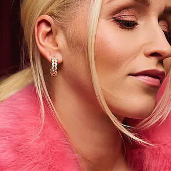 Bilde nummer 2 av Crown øredobber i 925 forgylt sølv