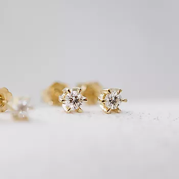 Bilde nummer 4 av Pan Jewelry, Isabella enstensøredobber i 585 gult gull 0,30 ct