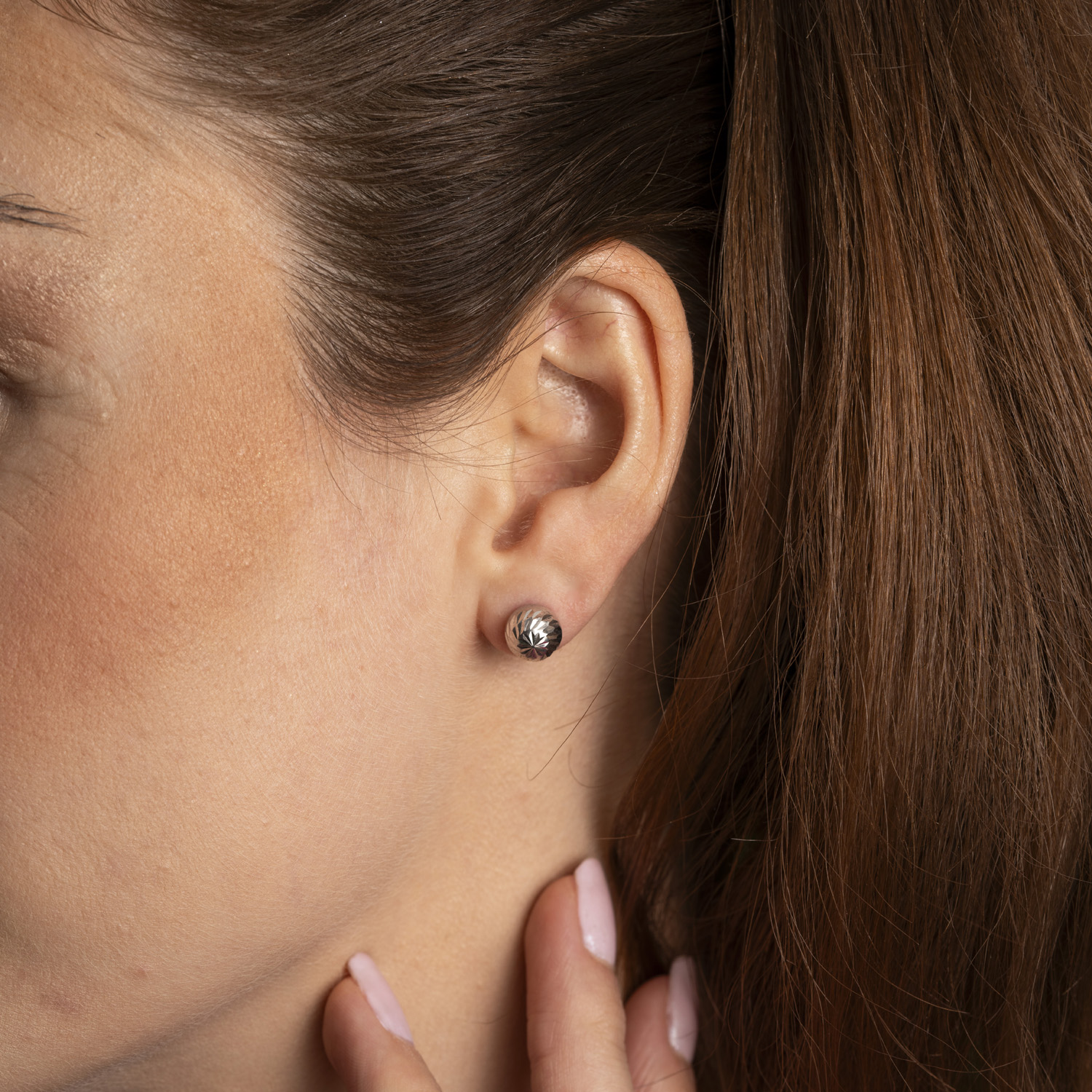 Bilde nummer 2 av Pan Jewelry, Øredobber i 585 hvitt gull kule
