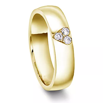 Moments by Pan Jewelry, Diamantring Beloved i 585 gult gull med hjerte 0,12 CT | 5 mm bredde