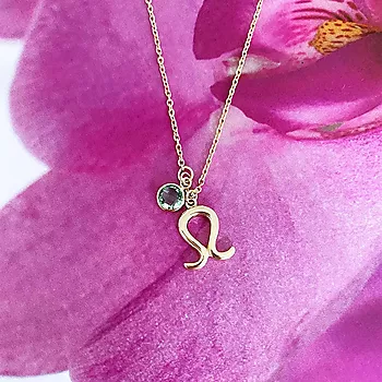 Bilde nummer 4 av Pan Jewelry, Smykke i forgylt 925 sølv med zirkonia og horoskop Løven