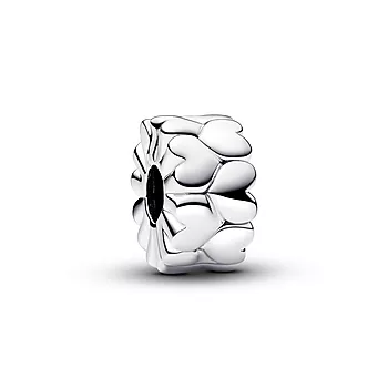 Pandora Moments, Klemmecharm i 925 sølv med hjertemønster