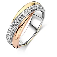 Ring i 925 flerfarget sølv med zirkonia