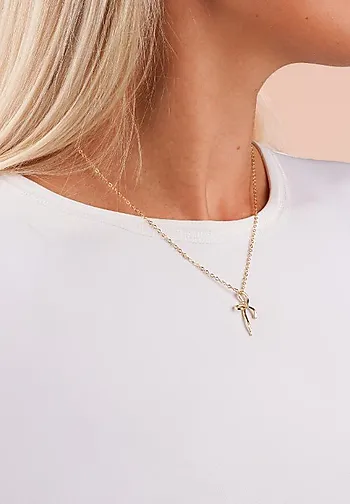 Bilde nummer 2 av Ribbon smykke i forgylt messing med sløyfe