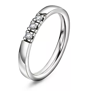 Pan Jewelry, Lady alliansering i 585 hvitt gull med diamant 0,15 ct TWSI