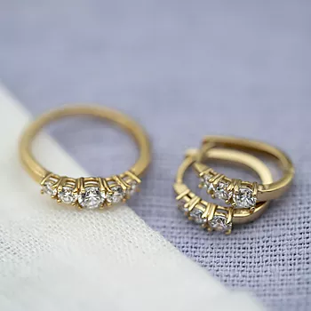 Bilde nummer 3 av Pan Jewelry, Øreringer i 925 forgylt sølv med zirkonia