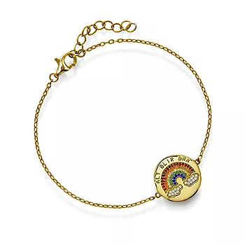 Pan Jewelry, Armbånd i 925 forgylt sølv med zirkonia og teksten "Alt blir bra"